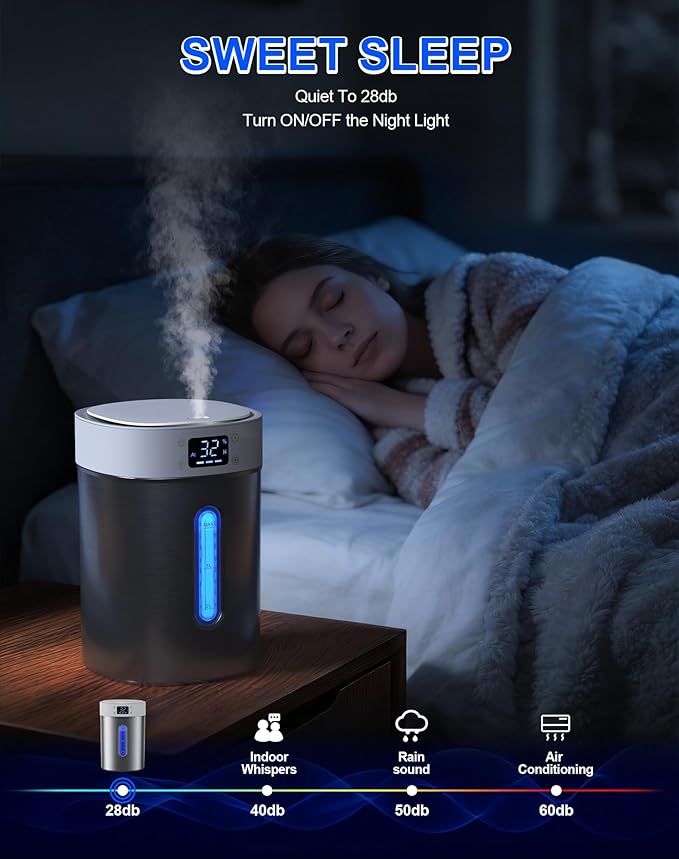 Humidifiers for Bedroom Large Room Baby, 4L Ultrasonic Cool Mist Humidifier - Image 5