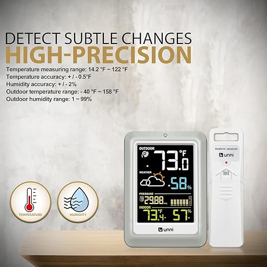 Indoor Outdoor Thermometer Wireless Weather Stations, - Image 3