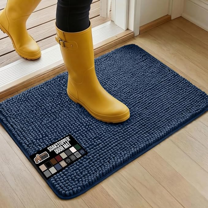 GORILLA GRIP SOAKSTOPPER Dog Door Mat, 30x20 Machine Washable Rug Absorbent by GorillaGrip