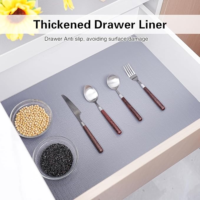 Drawer and Shelf Liner for Kitchen Cabinet, Non-Adhesive Cabinet Liner 18in x - Image 3