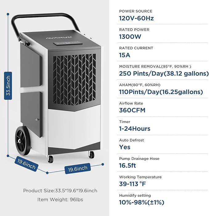 250 Pint Commercial Dehumidifier - Image 7