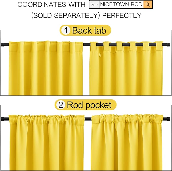NICETOWN Bedroom Blackout Curtain Panels - Image 3