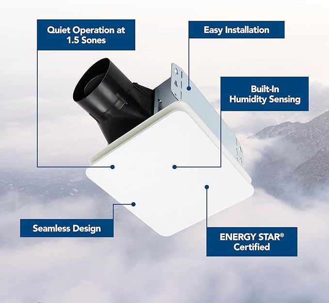 Broan-NuTone® Roomside Series Humidity Sensing Bathroom Exhaust Fan, 80 CFM - Image 2