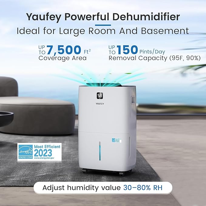 Yaufey 150 Pints Energy Star Dehumidifier - Image 2