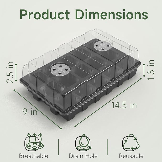 Gardzen 5-Pack Seed Starter Kits, Reusable Plant Germination Trays - Image 3