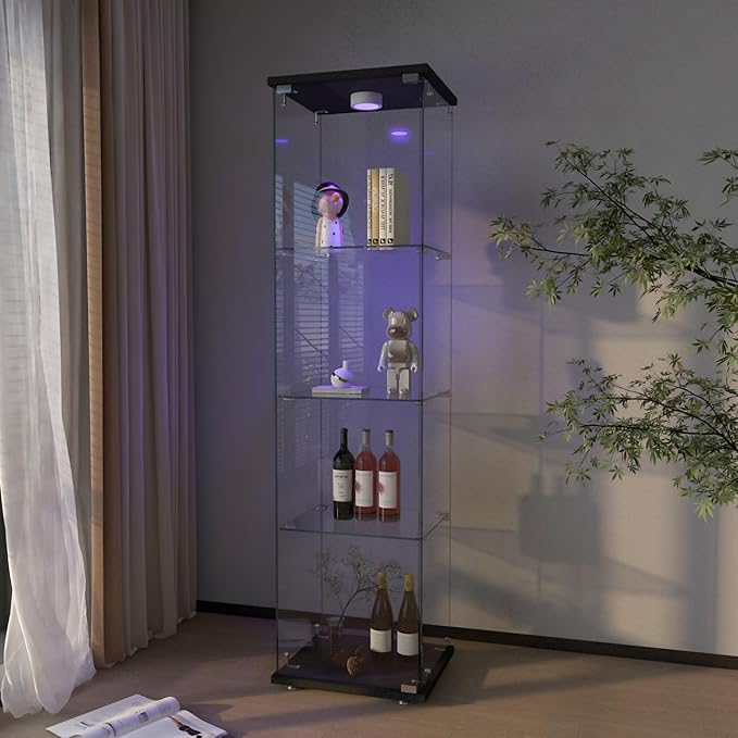 Yoluckea 4-Tier Glass Display Cabinet by Yoluckea