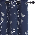 BUHUA Window Black Out Window Curtains Thermal Insulated Grommet Floral Vine by BUHUA