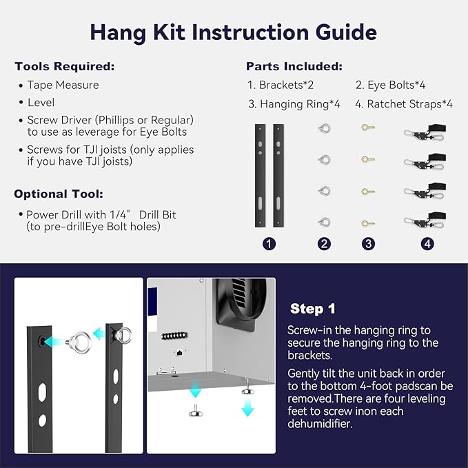BaseAire Dehumidifier Hanging Kit - Image 4