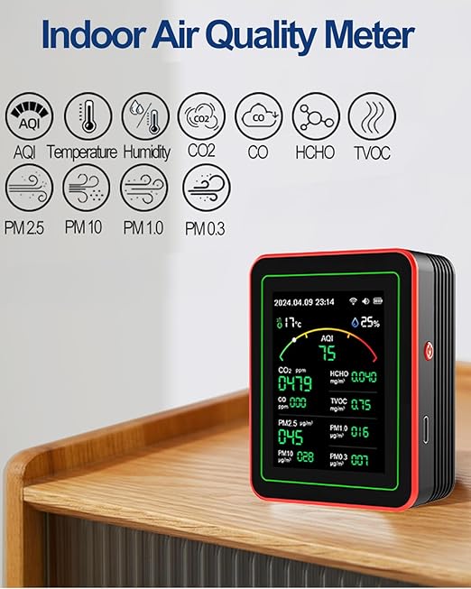 WiFi Air Quality Monitor, 15-in-1 Smart Air Quality Tester - Image 3