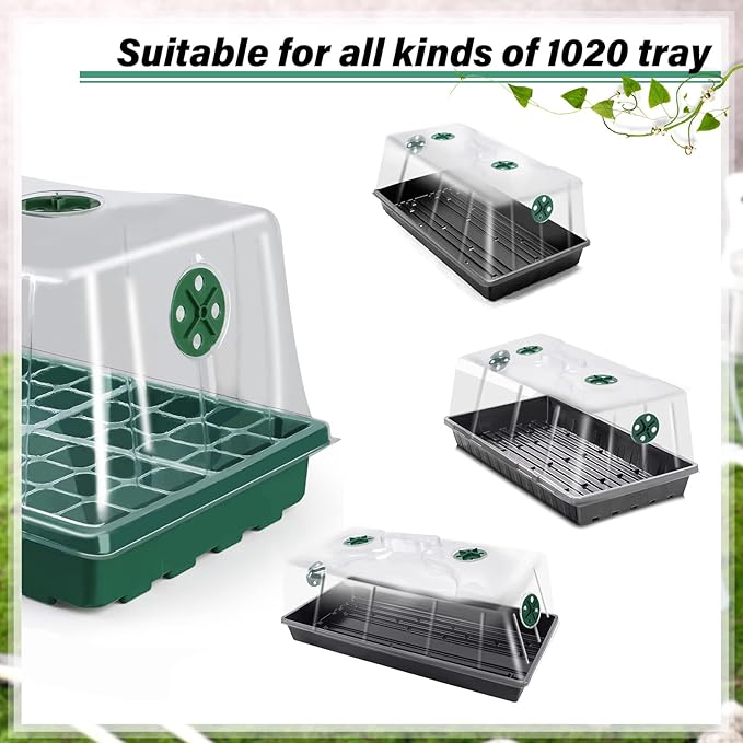 Foaincore 20 Packs 7'' Tall Humidity Vented Domes 1020 Flat Trays Cover Clear - Image 6