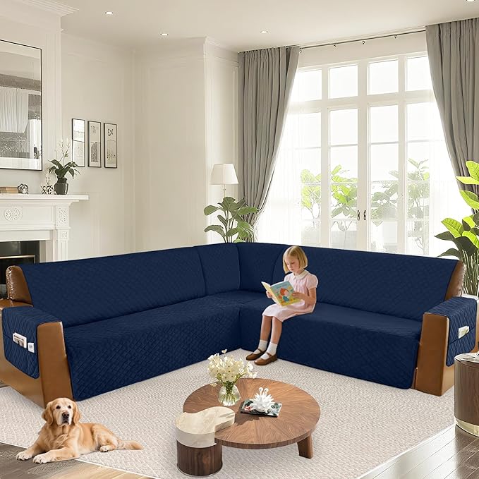 Arfntevss Waterproof Sectional Couch Covers L Shape Washable Velvet Sofa Cover - Image 6
