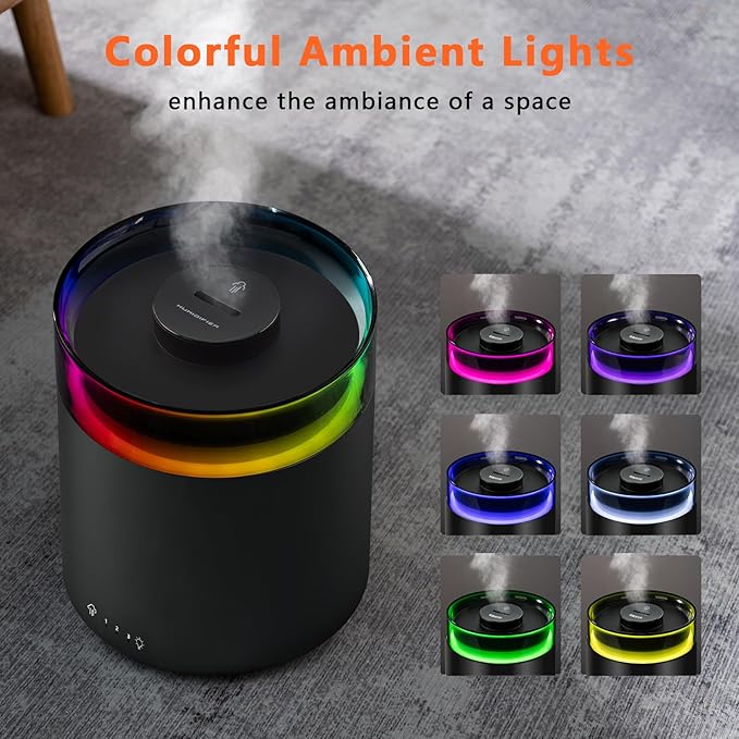 Humidifiers for Bedroom Home, 3L Top Fill Cool Mist Humidifier for Baby Nursery - Image 7