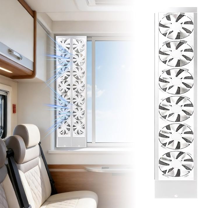 Vertical Window Exhaust Fan for Sliding Windows 5CM Retractable, Adjustable by Unknown