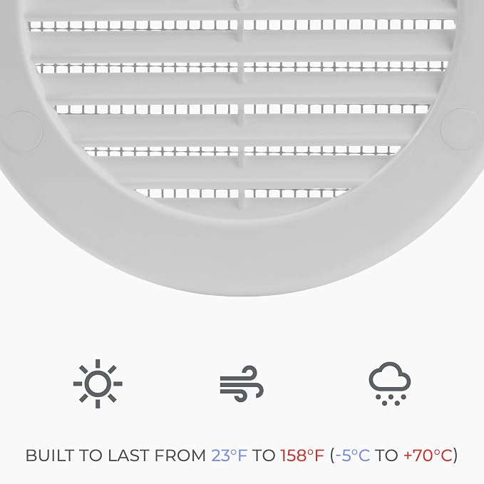 50-Pack 8" Round Air Vent Cover – White Plastic Soffit Air Vent Deflector - Image 5