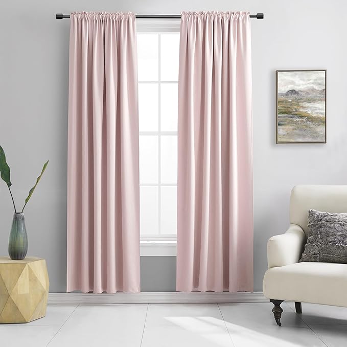 DONREN Baby Pink Room Darkening Nursery Curtains by DONREN