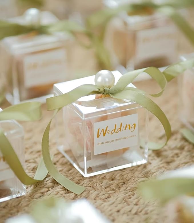 KissYou Acrylic Box with Lid 2 Pieces Small Clear Square Cube Small Mini - Image 8