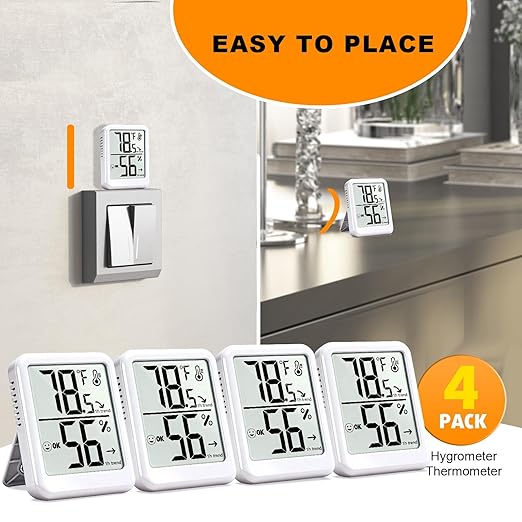 4-Pack Room Thermometer Indoor Hygrometer, Small Digital Temperature and - Image 7