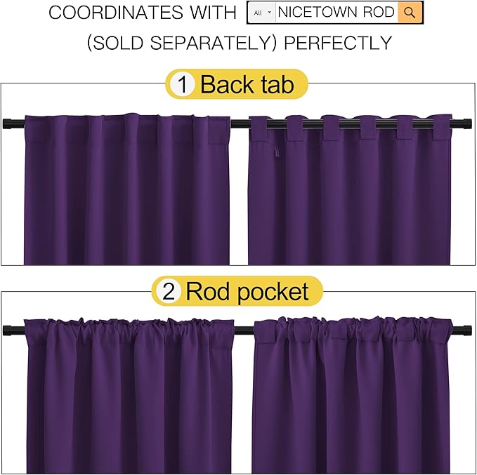 NICETOWN Kitchen Blackout Draperies Curtains - Image 4