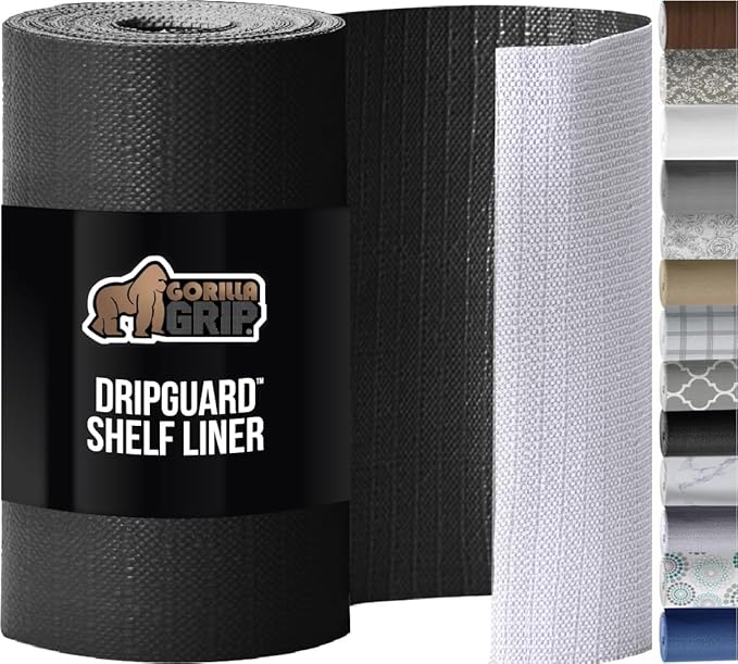 GORILLA GRIP DripGuard Shelf Liner, Non-Adhesive Drawer and Kitchen Cabinet by GorillaGrip
