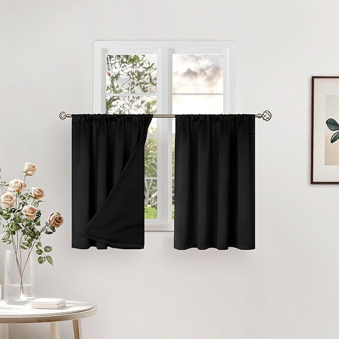 BGment Short Blackout Curtains for Kitchen 30 Inch Long, Bedroom Curtains for by BGment