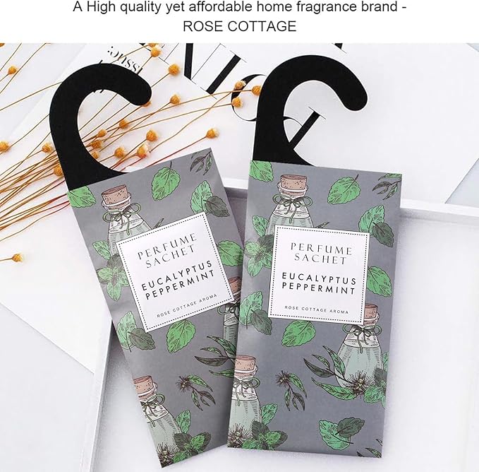 ROSE COTTAGE Large 12 Packs Eucalyptus Peppermint Hanging Closet Air Freshener - Image 8