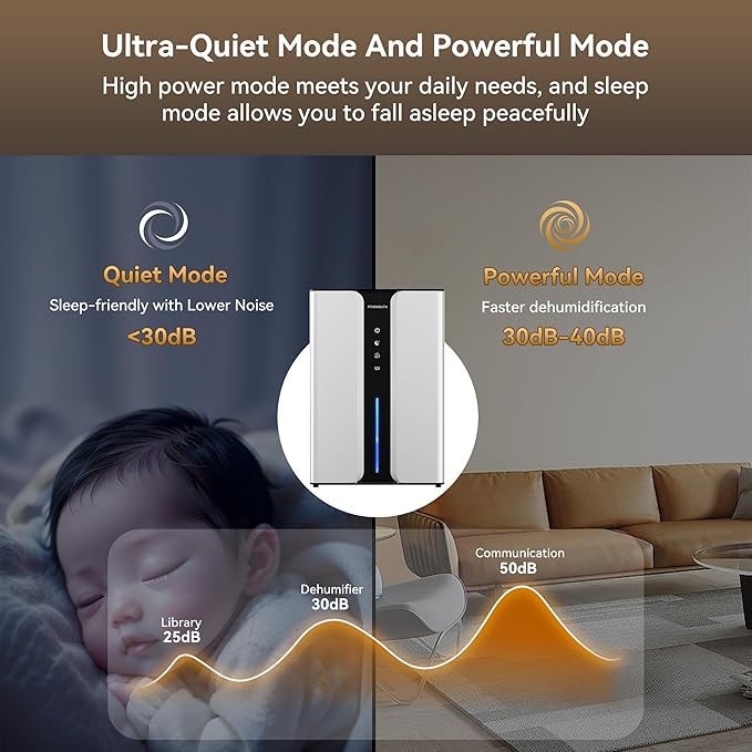 Home Dehumidifier with Drain Hose, 95oz Quiet dehumidifier - Image 6