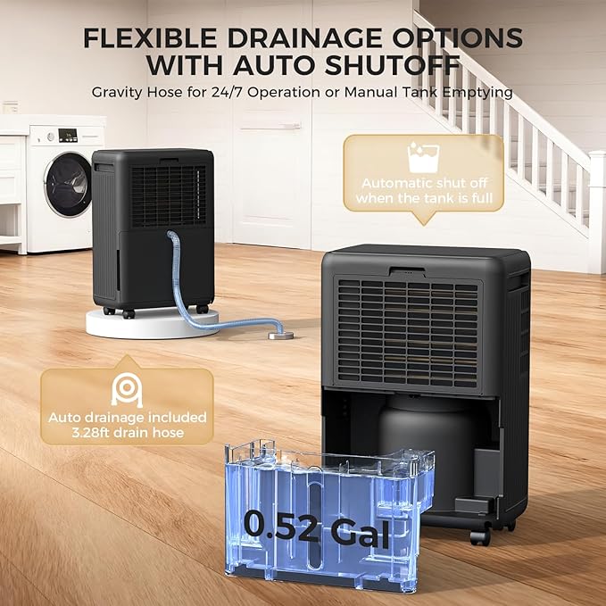 2000 Sq.Ft Dehumidifier for Basement, 30 Pints Portable Dehumidifier for Home - Image 6