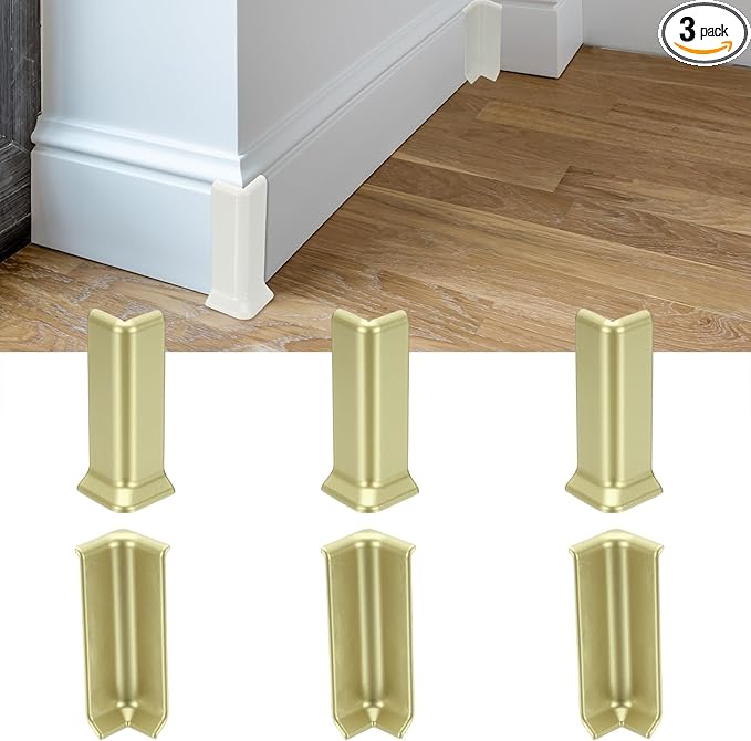 uxcell Self Adhesive Baseboard Corner Blocks, 4.07 Inch Wall Edge Corner by uxcell