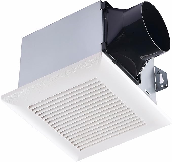 Tech Drive Bathroom Exhaust Fan 60 CFM, 0.3 Sone, 4-Inch Duct, No Attic Access by TechDrive