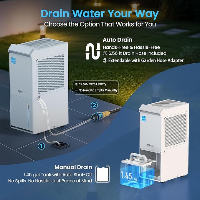4, 500 Sq.Ft Most Efficient Energy Star 2025 Dehumidifier, Vellgoo Max 70 - Image 6