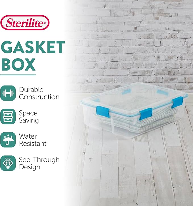 Sterilite 8-Pack Gasket Box, Weather-Resistant Storage Bins - Image 2