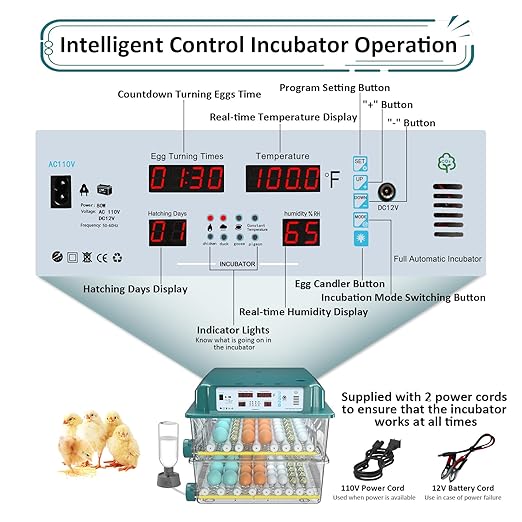 Incubators for Hatching Eggs 120, Chicken Egg Incubator - Image 8