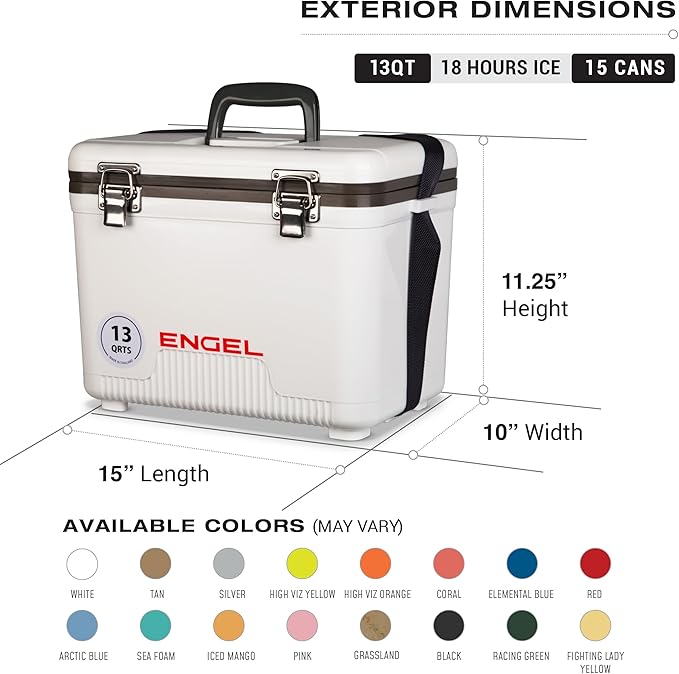 ENGEL 13qt Leak-Proof, Air Tight, Drybox Cooler and Small Hard Shell Lunchbox - Image 2