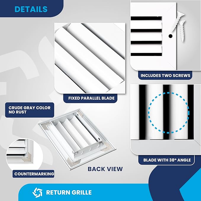 6x4 Inch Air Return Vent Cover Decorative – Premium Aluminum AC Vent Cover - Image 9