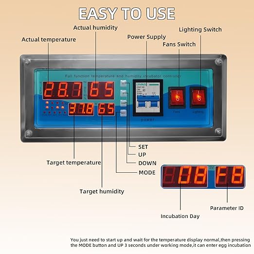 XKV 88 Egg Incubator with Automatic Egg Turning, Temperature Control and - Image 3