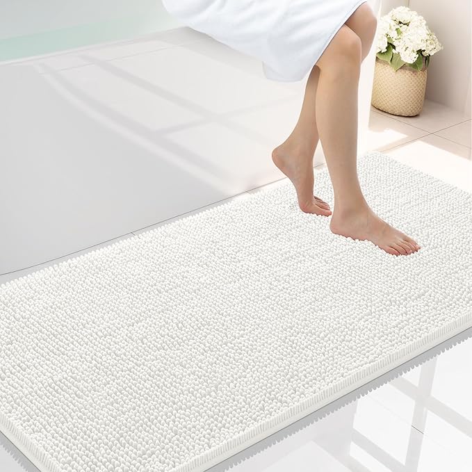 Smiry Luxury Chenille Bathroom Rugs 44x24, Extra Soft and Absorbent Shaggy Bath by Smiry