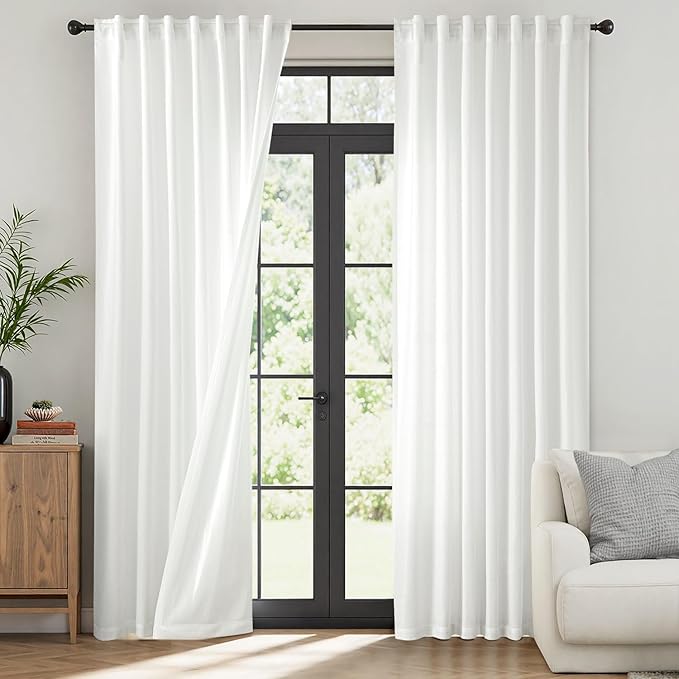 MIULEE White Thermal Insulated Curtains 90 Inches Long 2 Panels Set by MIULEE