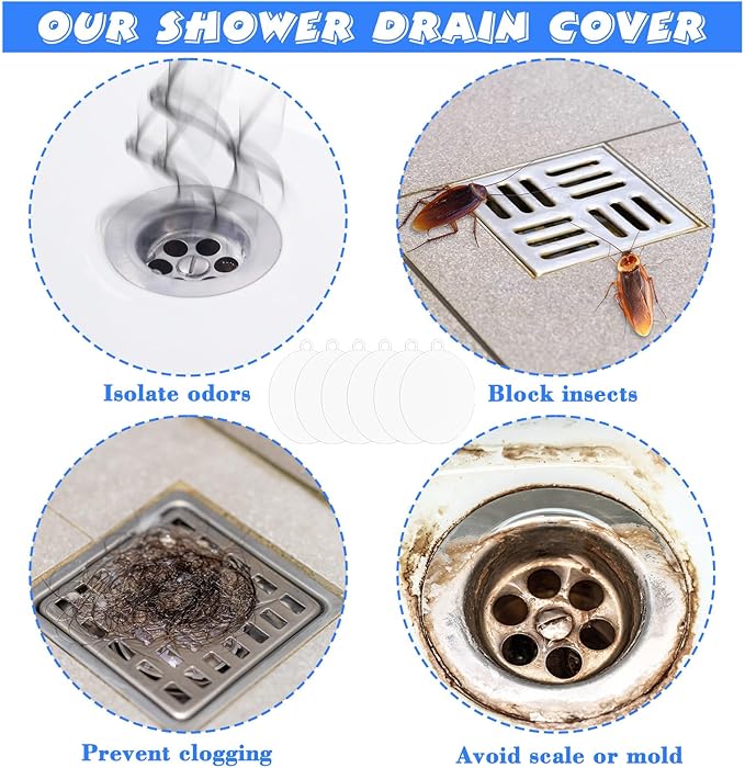 Yinkin 6 Pcs Drain Covers to Keep Bugs Out Silicone Shower Floor Tub Stoppers - Image 6