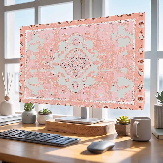 Gradient Pink Tribe Geometric Indoor TV Cover, Elastic TV Screen Protector - Image 4