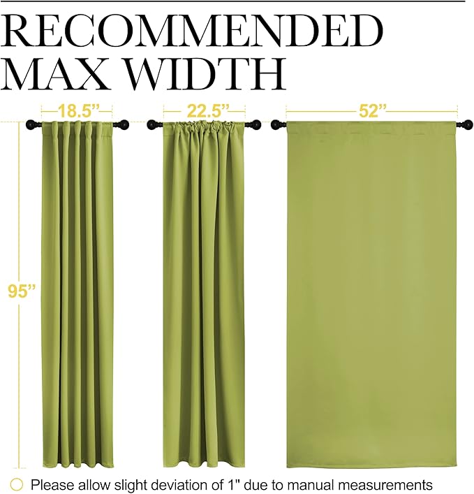 NICETOWN Green Curtains Blackout Drapery Panels - Image 7