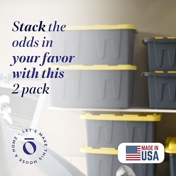 HOMZ 2-Pack Durabilt, Heavy Duty Plastic Storage Bins - Image 2