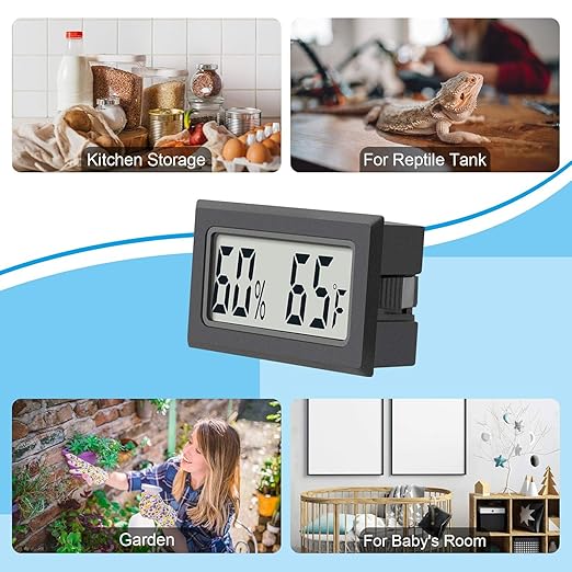 6 Pack Mini Indoor Temperature Humidity Meter Gauge Thermometer Hygrometer LCD - Image 4