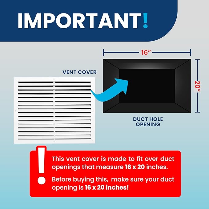 16x20 Inch Air Return Vent Cover Decorative – Premium Aluminum AC Vent Cover - Image 4