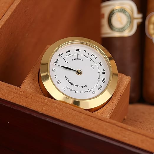 Gold Upgraded Hygrometer Humidity Meter Mini 38mm Round Glass Analog Hygrometer - Image 7