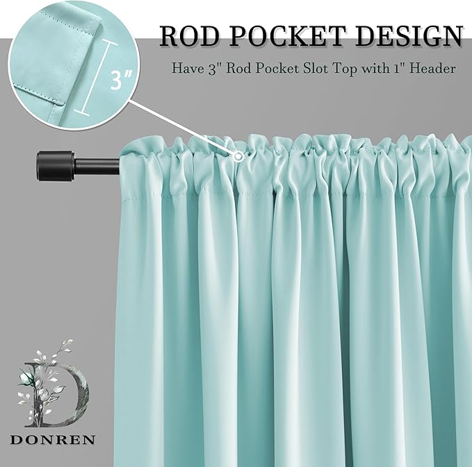 DONREN 2 Panels Blackout Curtain Panels - Image 2