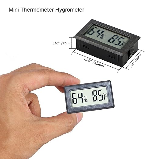 Reptile Thermometer Hygrometer Meter Indoor Temperature Gauge Fahrenheit ℉ Mini - Image 2
