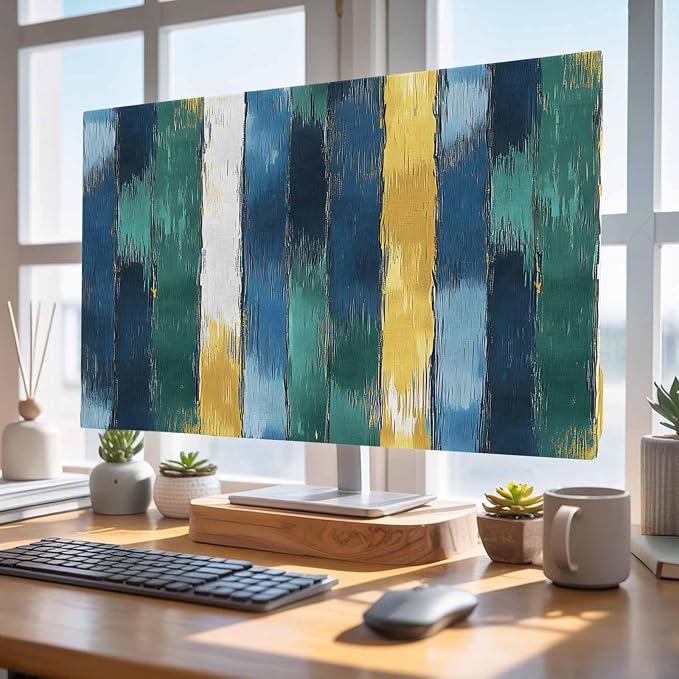 Abstract Color Splicing Ombre Art Indoor TV Cover, Elastic TV Screen Protector - Image 4
