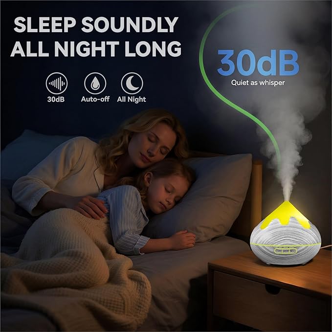 500ML Essential Oil Diffuser, Large Aromatherapy Diffuser - Image 7