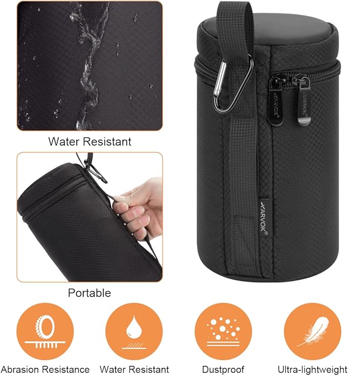 ARVOK Camera Lens Case, Water Resistant Protective Pouch - Image 4