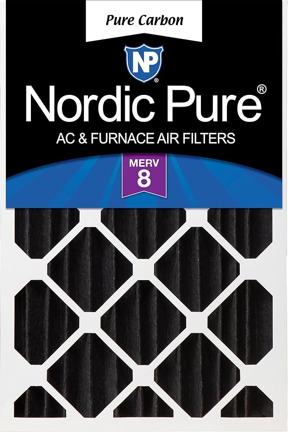 Nordic Pure 20x20x4 Pure Carbon Pleated Odor Reduction Merv 8 Furnace Filter 1 by NordicPure